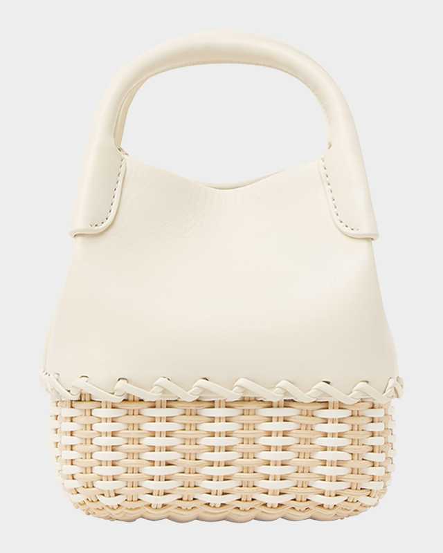 Bale Micro Braided Wicker & Leather Shoulder Bag